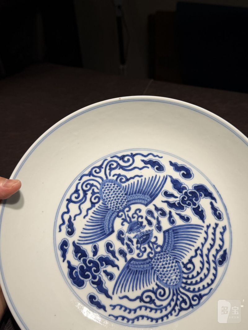 清同治 青花云凤纹盘 - 图14
